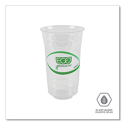 Eco-Products GreenStripe Renewable and Compostable PLA Cold Cups, 24 oz, 50/Pack, 20 Packs/Carton (ECOEPCC24GS)