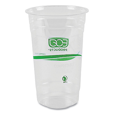 Eco-Products GreenStripe Renewable and Compostable PLA Cold Cups, 24 oz, 50/Pack, 20 Packs/Carton (ECOEPCC24GS)