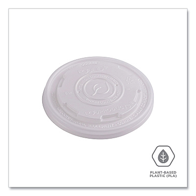 Eco-Products World Art PLA-Laminated Soup Container Lids, Fits 8 oz Sizes, Translucent, Plastic, 50/Pack, 20 Packs/Carton (ECOEPECOLIDSPS)