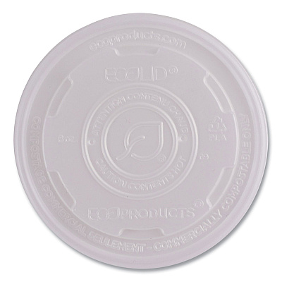 Eco-Products World Art PLA-Laminated Soup Container Lids, Fits 8 oz Sizes, Translucent, Plastic, 50/Pack, 20 Packs/Carton (ECOEPECOLIDSPS)