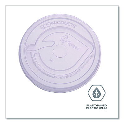 Eco-Products GreenStripe Cold Cup Flat Lids, Fits 9 oz to 24 oz Cups, Clear, 100/Pack, 10 Packs/Carton (ECOEPFLCC)