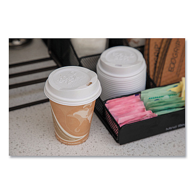 Eco-Products EcoLid 25% Recycled Content Hot Cup Lid, White, Fits 8 oz Hot Cups, 100/Pack, 10 Packs/Carton (ECOEPHL8WR)