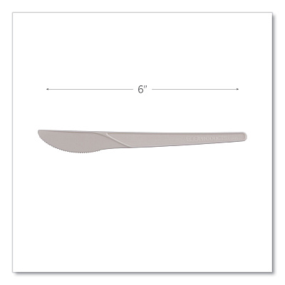 Eco-Products Plantware Compostable Cutlery, Knife, 6", White, 1,000/Carton (ECOEPS011W)