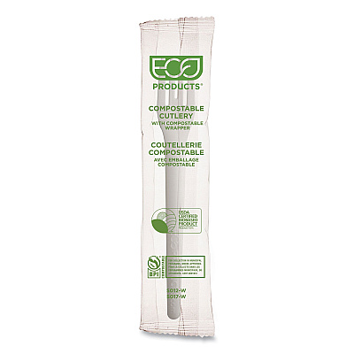 Eco-Products Plantware Compostable Cutlery, Fork, 6", White, 1,000/Carton (ECOEPS012W)