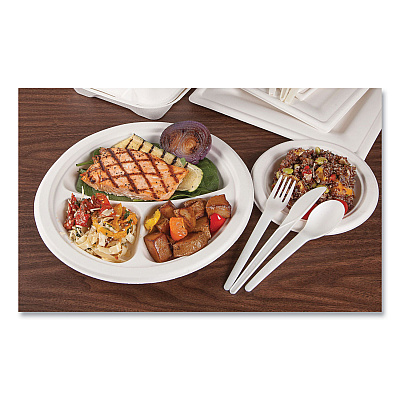 Eco-Products Plantware Compostable Cutlery, Fork, 6", White, 1,000/Carton (ECOEPS012W)