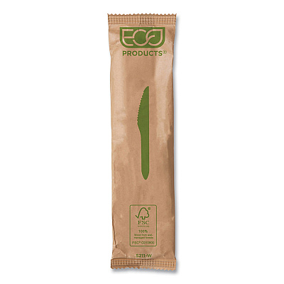 Eco-Products Wood Cutlery, Knife, Natural, 500/Carton (ECOEPS211W)