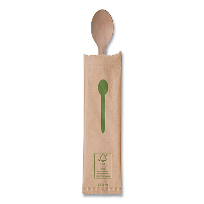 Eco-Products Wood Cutlery, Spoon, Natural, 500/Carton (ECOEPS213W)