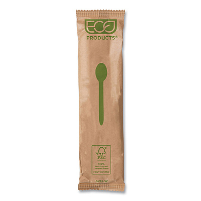 Eco-Products Wood Cutlery, Spoon, Natural, 500/Carton (ECOEPS213W)