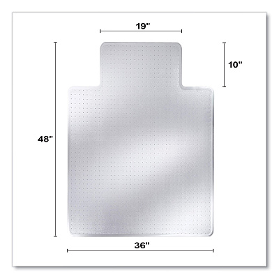 deflecto DuraMat Moderate Use Chair Mat for Low Pile Carpeting, Lipped, 36 x 48, Clear, 50/Pallet (DEFCM13113B50)