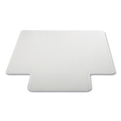 deflecto DuraMat Moderate Use Chair Mat for Low Pile Carpeting, Lipped, 45 x 53, Clear, 50/Pallet (DEFCM13233B50)
