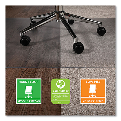deflecto SuperGrip Chair Mat, Rectangular, 36 x 48, Clear, 42/Pallet (DEFCM23140SPR42)