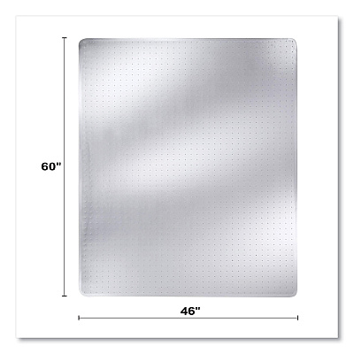 deflecto DuraMat Moderate Use Chair Mat for Low Pile Carpeting, Rectangular, 46 x 60, Clear, 50/Pallet (DEFCM13443FB50)
