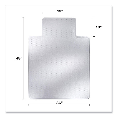 deflecto DuraMat Moderate Use Chair Mat for Low Pile Carpeting, Lipped, 45 x 53, Clear, 25/Pallet (DEFCM13233B25)