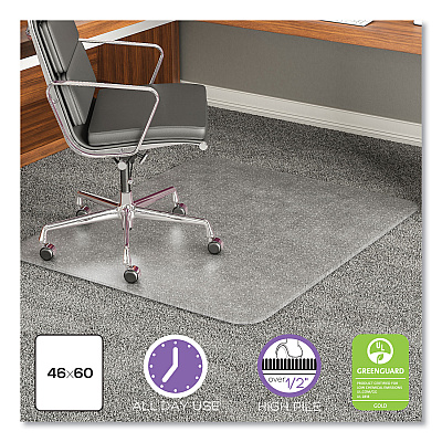deflecto ExecuMat Carpet Chair Mat, Rectangular, 46 x 60, Clear (DEFCM17443FCOM)