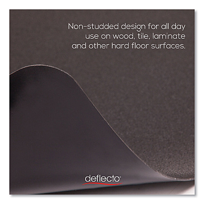 deflecto Economat Hard Floor Chair Mat, Rectangular, 45 x 53, Black (DEFCM21242BCOM)