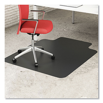 deflecto EconoMat Hard Floor Chair Mat, Lipped, 36 x 48, Black (DEFCM21112BCOM)