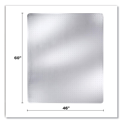 deflecto DuraMat Moderate Use Chair Mat for Low Pile Carpeting, Rectangular, 46 x 60, Clear, 25/Pallet (DEFCM13443FB25)
