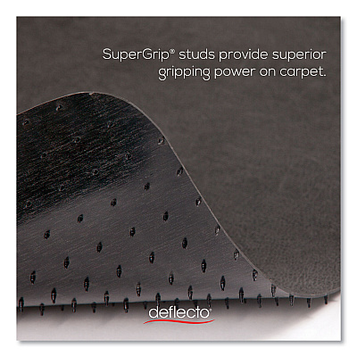 deflecto EconoMat Carpet Chair Mat, Rectangular, 45 x 53, Black (DEFCM11242BCOM)