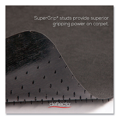 deflecto EconoMat Carpet Chair Mat, Rectangular, 36 x 48, Black (DEFCM11142BCOM)