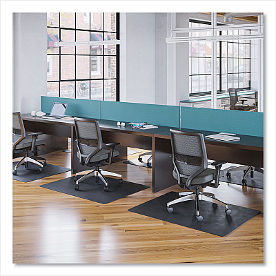 deflecto Economat Hard Floor Chair Mat, Rectangular, 45 x 53, Black (DEFCM21242BCOM)