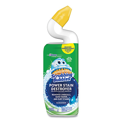 Scrubbing Bubbles Power Stain Destroyer Toilet Bowl Disinfectant, Rainshower Scent, 24 oz Bottle (SJN309110EA)