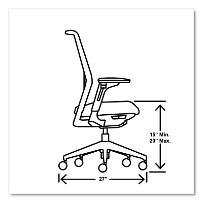 HON Cipher Mesh Back Task Chair, Supports Up to 300 lb, 15" to 20" Seat Height, Navy Seat, Charcoal Back, Charcoal Base (HONCRTHSCA13LRS)