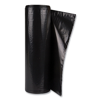 Inteplast Group Low-Density Commercial Can Liners, 60 gal, 1.2 mil, 38" x 58", Black, Interleaved Roll, 10 Bags/Roll, 10 Rolls/Carton (IBSECI385812K)
