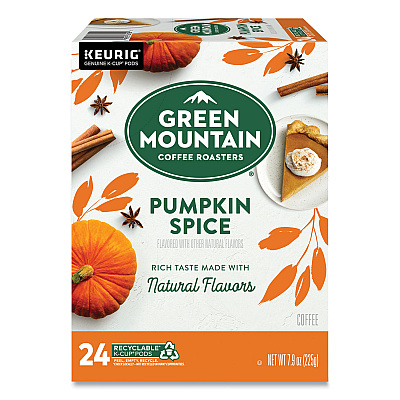 Green Mountain Coffee Roasters Roasters Roasters Fair Trade Certified Pumpkin Spice Flavored Coffee K-Cups, 96/Carton (GMT6758CT)