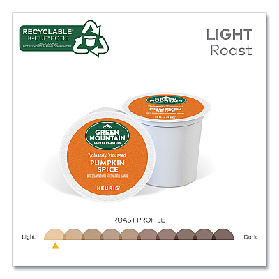 Green Mountain Coffee Roasters Roasters Roasters Fair Trade Certified Pumpkin Spice Flavored Coffee K-Cups, 96/Carton (GMT6758CT)
