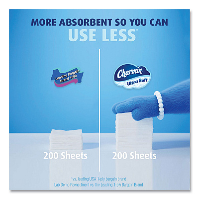 Charmin Ultra Soft Bathroom Tissue, Septic Safe, 2-Ply, White, 208 Sheets/Roll, 4 Rolls/Pack (19261PK)