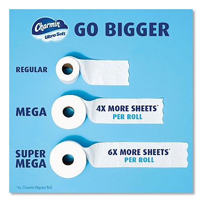 Charmin Ultra Soft Bathroom Tissue, Septic Safe, 2-Ply, White, 208 Sheets/Roll, 4 Rolls/Pack (19261PK)