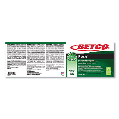 Betco Green Earth Push Enzyme Multipurpose Cleaner, Mint Scent, 1 gal Bottle, 4/Carton (BET1330400)