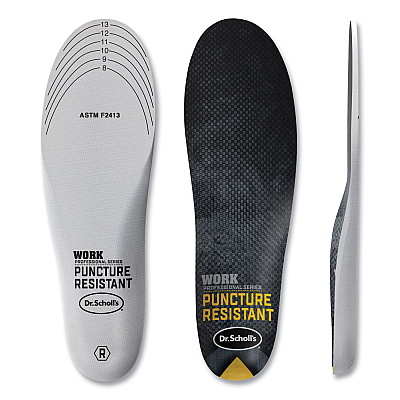 Dr. Scholl's Professional Series Work Puncture Resistant Insoles for Men, Men's Size 8 to 14, Black (DSC00293)