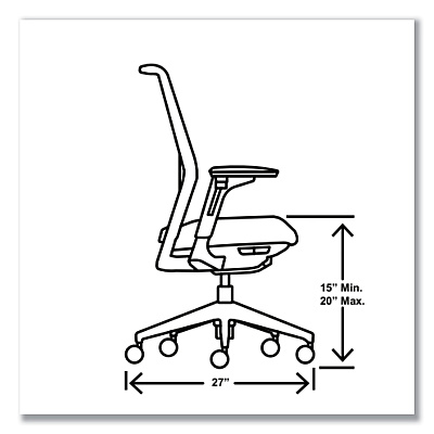 HON Cipher Mesh Back Task Chair, Supports Up to 300 lb, 15" to 20" Seat Height, Black Seat, Charcoal Back, Charcoal Base (HONCRTHSCC10LSS)
