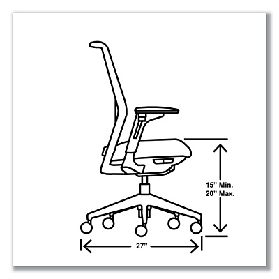 HON Cipher Mesh Back Task Chair, Supports Up to 300 lb, 15" to 20" Seat Height, Basalt Seat, Charcoal Back, Charcoal Base (HONCRTHSCA25LSS)