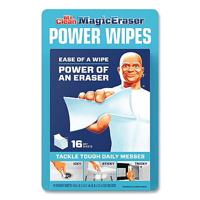 Mr. Clean Magic Eraser Sheets, 3.5 x 5.8, 0.03" Thick, White, 16 Sheets/Pack, 4 Packs/Carton (PGC02515)