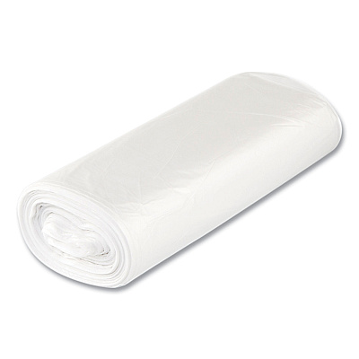Inteplast Group High-Density Commercial Can Liners, 33 gal, 16 mic, 33" x 40", Clear, Interleaved Roll, 25 Bags/Roll, 10 Rolls/Carton (IBSS334016N)