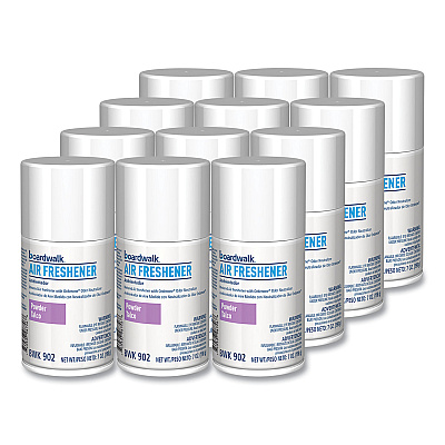 Boardwalk Metered Air Freshener Refill, Powder Mist, 7 oz Aerosol Spray, 12/Carton (BWK902)