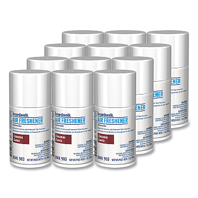 Boardwalk Metered Air Freshener Refill, Cinnamon Sunset, 7 oz Aerosol Spray, 12/Carton (BWK903)