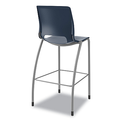 HON Motivate Four-Leg Cafe Height Stool, Supports Up to 300 lb, 30" Seat Height, Regatta Seat, Regatta Back, Platinum Base (HONMG5NEREPLAT)