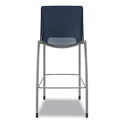 HON Motivate Four-Leg Cafe Height Stool, Supports Up to 300 lb, 30" Seat Height, Regatta Seat, Regatta Back, Platinum Base (HONMG5NEREPLAT)