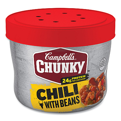 Campbells Chunky Chili with Beans, 15.25 oz Bowl, 8/Carton (GRR35100009)