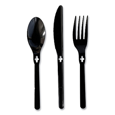 Fork WeGo Polystyrene, Fork, Black, 1000/Carton (WEG54101101)