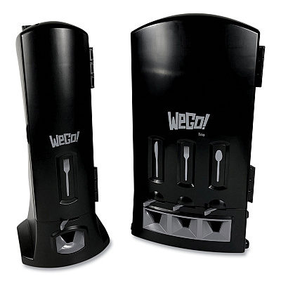 Dispenser, WeGo Utensils, 10.22 x 12.5 x 23.75, Black (WEG56101100)