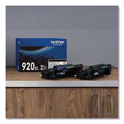 Brother TN920XL2PK High-Yield Toner, 12,000 Page-Yield, Black, 2/Pack
