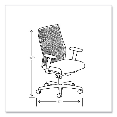 HON Ignition 2.0 ReActiv Mid-Back Task Chair, 17.25" to 21.75" Seat Height, Basalt Vinyl Seat, Charcoal Back, Black Base (HONI2MRL2BS23TK)