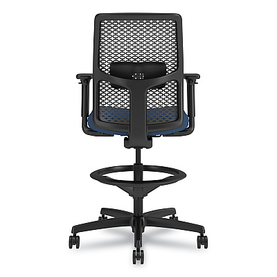 HON Ignition 2.0 ReActiv Low-Back Task Stool, 22.88" to 31.75" Seat Height, Elysian Seat, Charcoal Back, Black Base (HONTSR0A0S04BST)