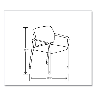 HON Accommodate Series Guest Chair with Arms, Vinyl Upholstery, 23.5" x 22.25" x 32", Elysian Seat/Back, Charblack Legs, 2/Carton (HONSGS6FBSX04CB)