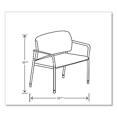 HON Accommodate Series Bariatric Chair with Arms, 33.5" x 21.5" x 32.5", Flint Seat, Flint Back, Charblack Legs (HONSB50FESX39CB)