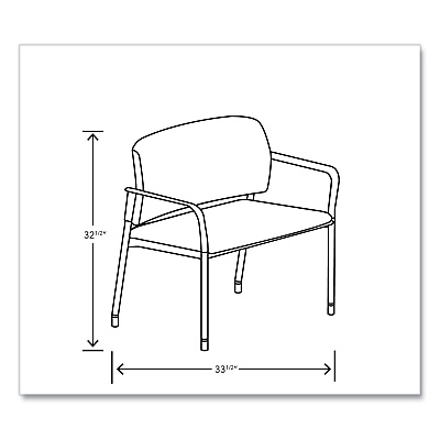 HON Accommodate Series Bariatric Chair with Arms, 33.5" x 21.5" x 32.5", Elysian Seat, Elysian Back, Charblack Legs (HONSB50FESX04CB)